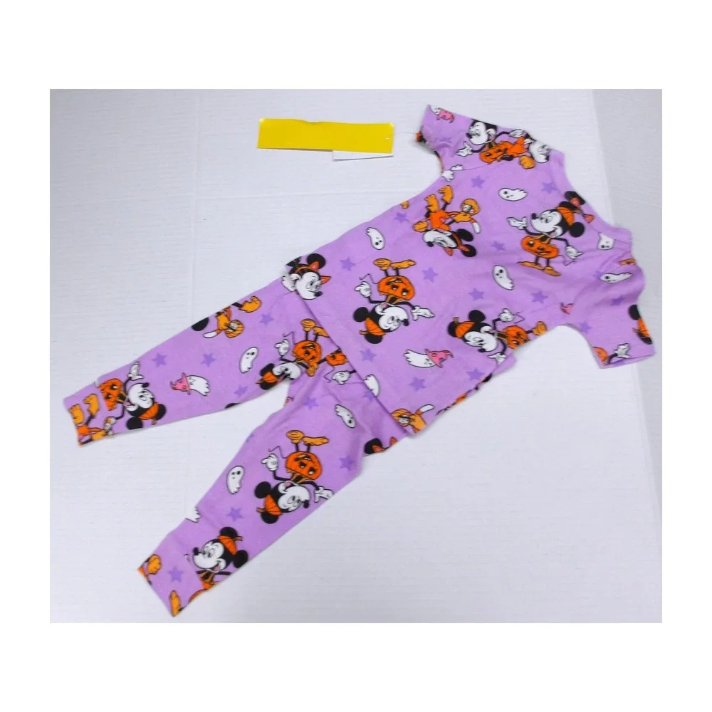 Disney Mini Mouse Halloween Purple Pajama Set 2-Piece Pumpkin Ghost 2T/#26920
